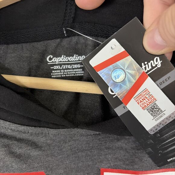 Nebraska Cornhuskers Lightweight Pullover Hoodie Size 2XL Black Gray NWT - Picture 3 of 5